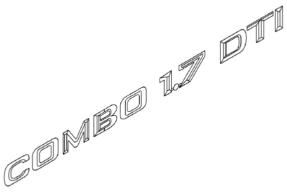 Napis "COMBO 1.7 DTI" na tył CORSA C COMBO